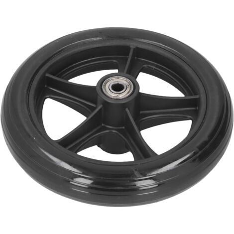 Roue de Remplacement 16 cm pour Fauteuil Roulant et Rollator - Roulette en Polyuréthane avec Roulement à Billes Noir