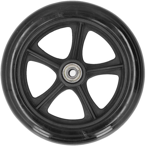 Roue de Remplacement 16cm pour Fauteuil Roulant et Déambulateur - Roulette PU avec Roulement à Billes Noir