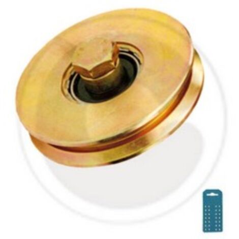 roue de secours pour portails avec palier boulon 1 Rainure en Y 80 mm