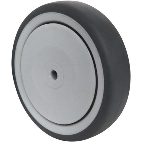 Roue de secours roue Ø 80 mm capacité de charge 100 kg caoutchouc gris axe Ø 8 mm longueur moyeu 36 mm PROMAT