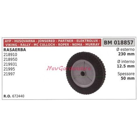 Roue de tondeuse à gazon HUSQVARNA 218910 218950 018857
