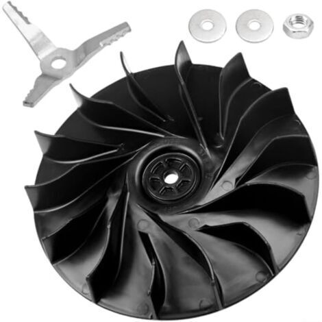 Roue de ventilateur à turbine pour déchiqueteuse à vide BG56 BG86 SH56 SH86 pour souffleur de feuilles, 167 mm OD 48 mm de longueur trou de 7 mm, pièce de rechange en plastique pour jardin