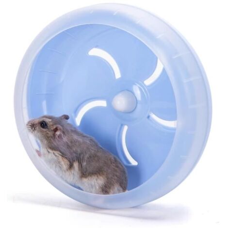 Roue d'exercice - Hamster - 17.5CM - Silencieuse - Accessoire de Cage - Bleu