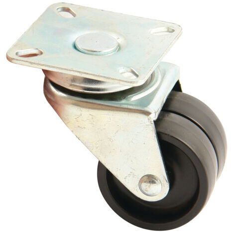 Roue double galet 50mm platine carré pivotante - AVL - 590051A