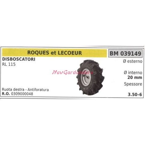 Roue droite ROQUES ET LECOEUR faucheuse à fléaux RL 115 039149