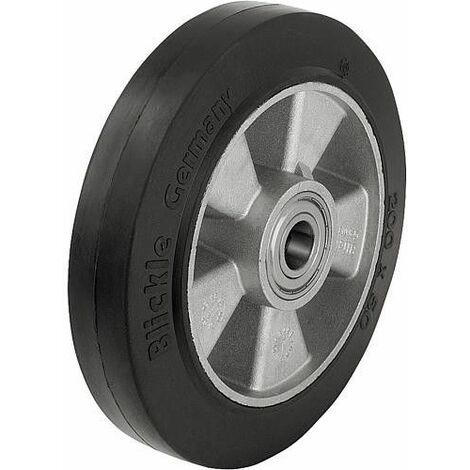 Roue en caoutchouc poids lourd, alu ALEV 160/20K charge limite 400kg roue diam. 160mm, trou axial diam. 20mm