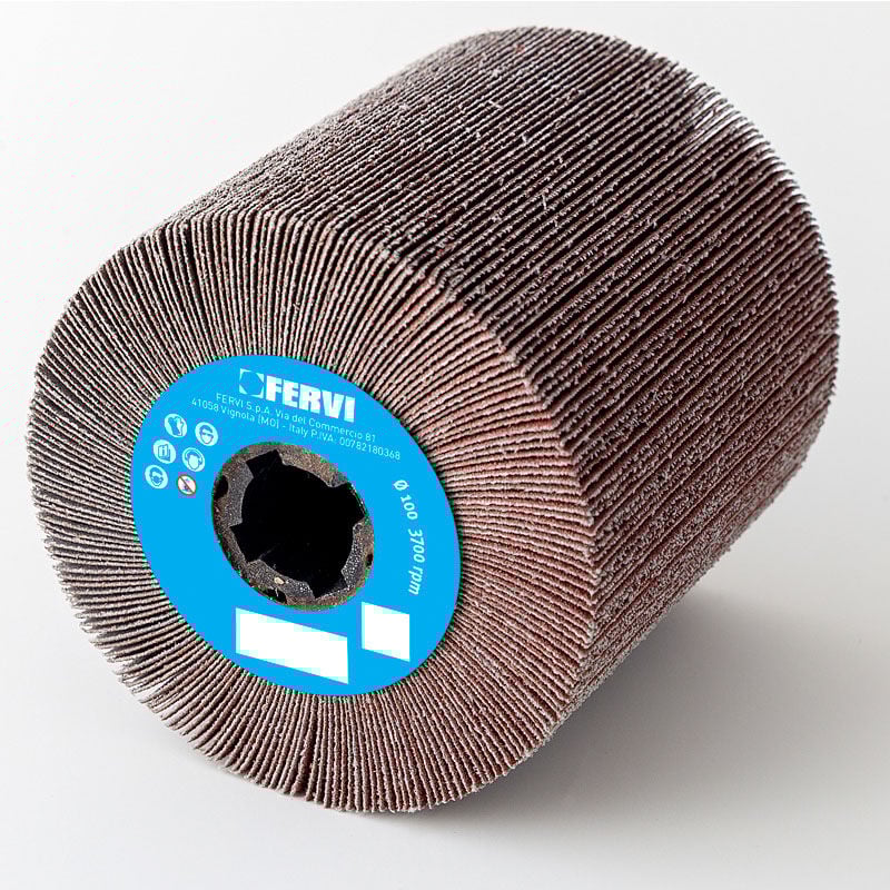 Fervi - Roue en toile abrasive pour satinage 100 x 100 mm grain 40