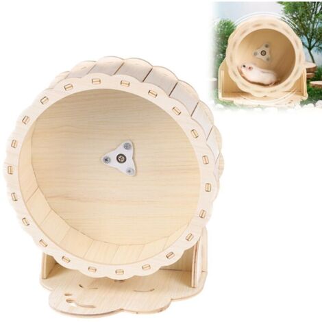 Roue Exercice Hamster - 1 pièce, Roue Exercice Hamster Bois Silencieuse 26cm - Pour Gerbille/Cochon d'Inde
