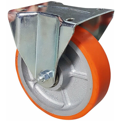 Roue fixe en polyuréthane Ø 100 mm – fourche A.91 – pour charges moyennes