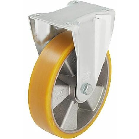 roue fixe poids lourd PU/acier BH-ALTH 160K, charge 550 kg roue diam. 160mm, dim plaque 140x110mm