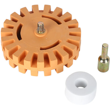 Roue gomme pneumatique pour décalcomanies auto, outil de retrait d'adhésif 4 pouces avec adaptateur