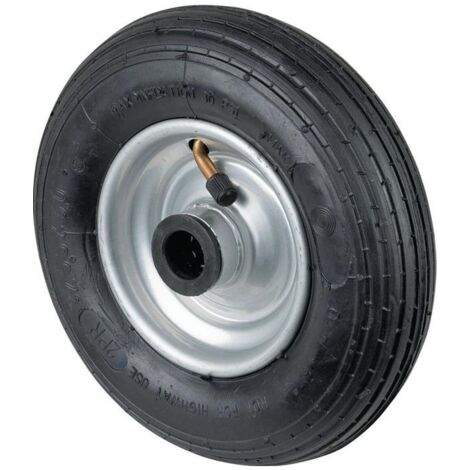 Roue gonflable 200 mm – Capacité 80 kg – Jante en acier galvanisé – Surface de roulement en caoutchouc noir – Profil rainuré – Bs Rollen - 3000275825