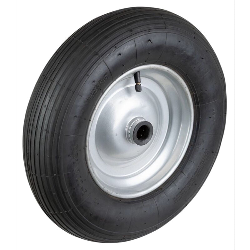 Roue gonflable diamètre 400 x 100 alésage 25 mm coprs tôle roulement à rouleaux