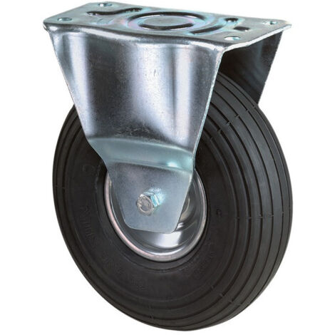 Roue gonflable D. de la roue 400 mm cap. charge 250 kg roulette fixe avec plaque