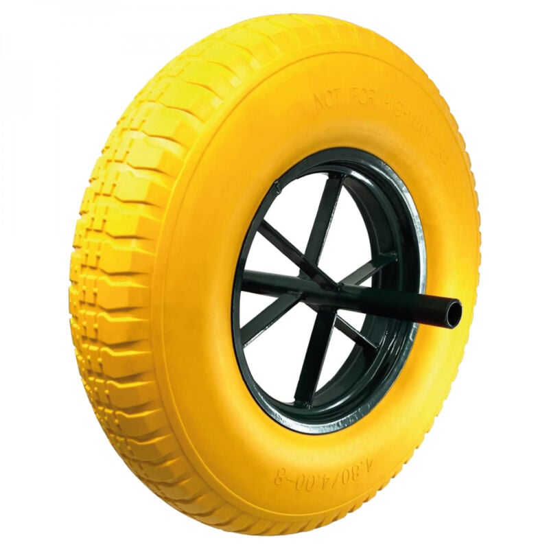 Roue increvable pour brouette 38 x 9 cm - Axe 20 mm - Axe 20 mm - Linxor