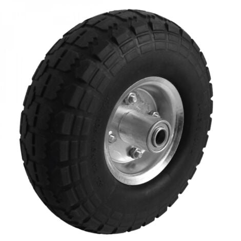 Roue increvable pour chariot 26 x 8.5 cm, axe 16 mm - Noir - Linxor - Noir