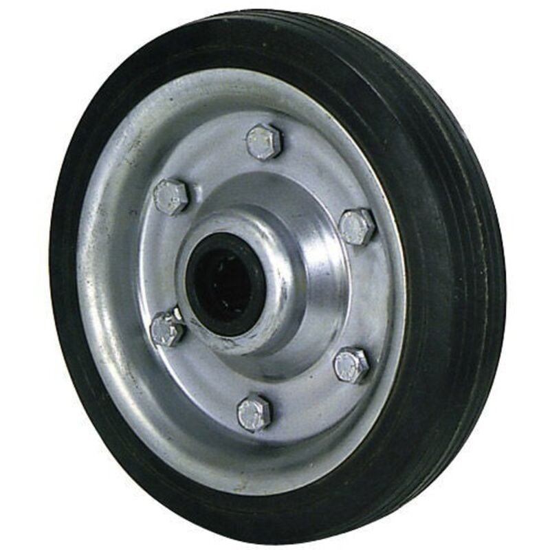 Roue Industrielle Caoutchouc Noir Sans Axe 250 mm.