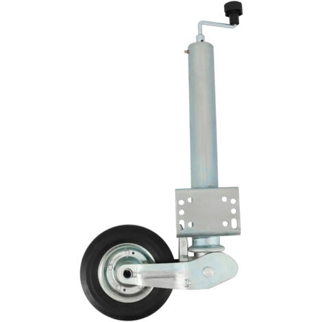 MECA24 Roue Jockey - 500kg - Tube acier 60mm - Escamotable - Bride de fixation soudée multi-trous - Universelle tous types de remorques