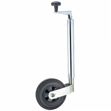 Roue jockey increvable Ø 160 mm – Système télescopique – Charge max 100 kg – Compatible remorques – Hauteur ajustable 500 mm