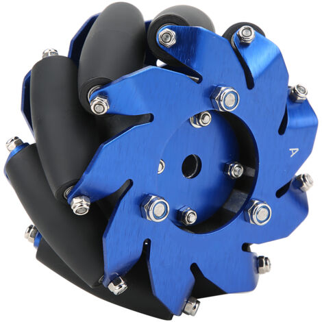 Roue Mecanum Droite 4 Pouces en Aluminium avec Rouleaux TPU pour Robots Industriels