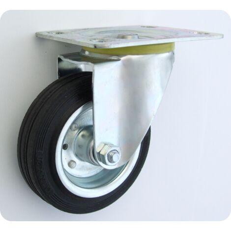 ROUE MÉTAL-CAOUTCHOUC 100MM BOÎTIER TOURNANT 12L - KL100 SKR