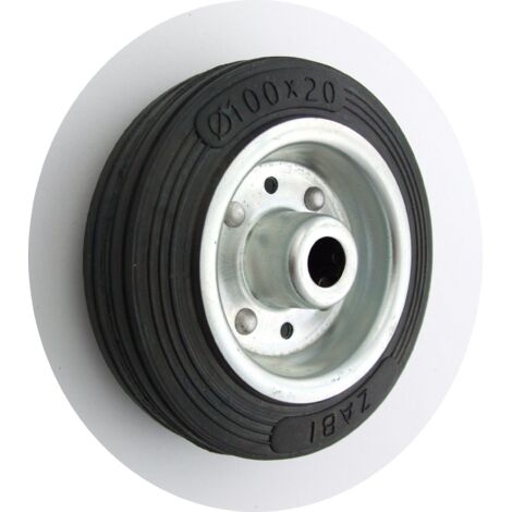 ROUE MÉTAL-CAOUTCHOUC 100MM SANS CARÉNAGE + AXE 11 - KL100 LM