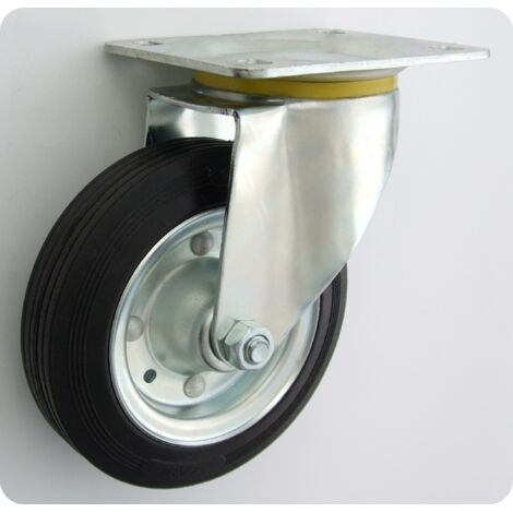 ROUE MÉTAL-CAOUTCHOUC 160MM BOÎTIER TOURNANT 42 - KL160 SKR