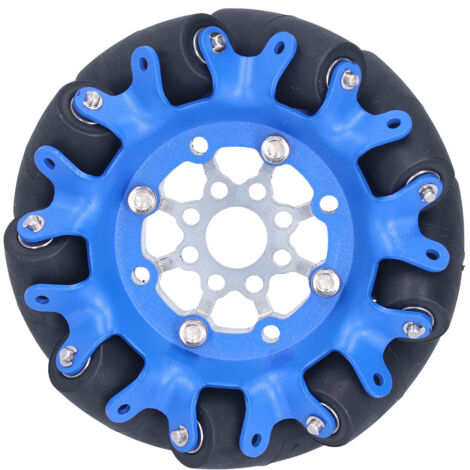 Roue omnidirectionnelle 4 pouces en acier SPCC avec rouleau en caoutchouc TPU pour robot et composants omni - Réf. 5606‑0100‑0100