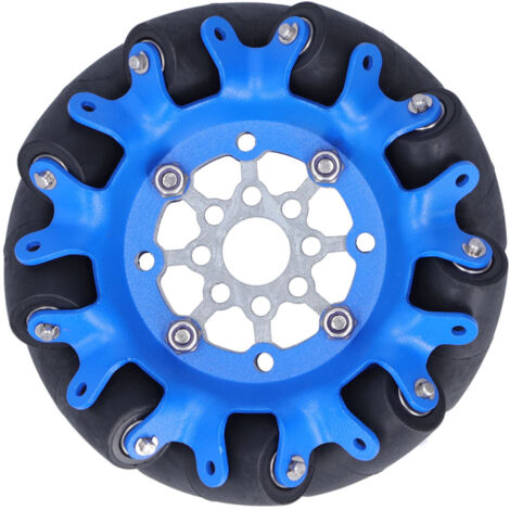 Roue omnidirectionnelle 4 pouces en acier SPCC avec rouleau en caoutchouc TPU pour robot et composants omni, référence 5606‑0000‑0100