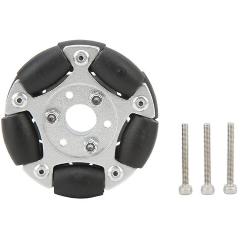 Roue omnidirectionnelle robot 60mm en alliage d'aluminium, rotation à 360 degrés, pièce de rechange pour mise à niveau robotique.