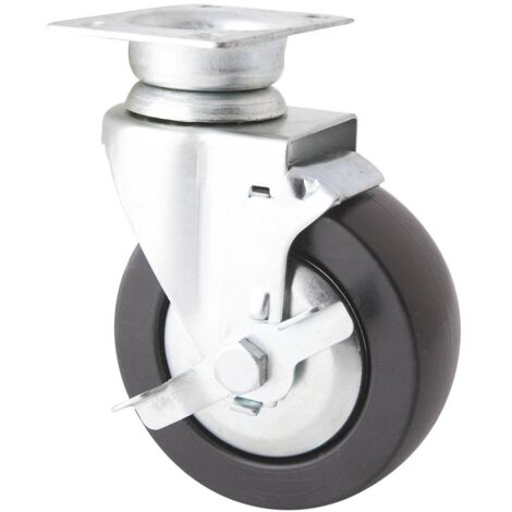 Roue pivotante avec frein ø127x50mm PP pour servante d'atelier EG 0084, EG 0086, EG 0087 - SA 0095 - CLAS Equipements