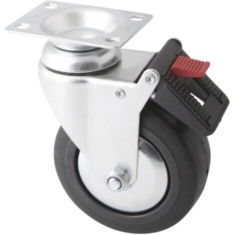 Roue pivotante avec frein ø127x50mm TPR pour servante d'atelier EG 0087, EG 0085 - SA 0087 - CLAS Equipements