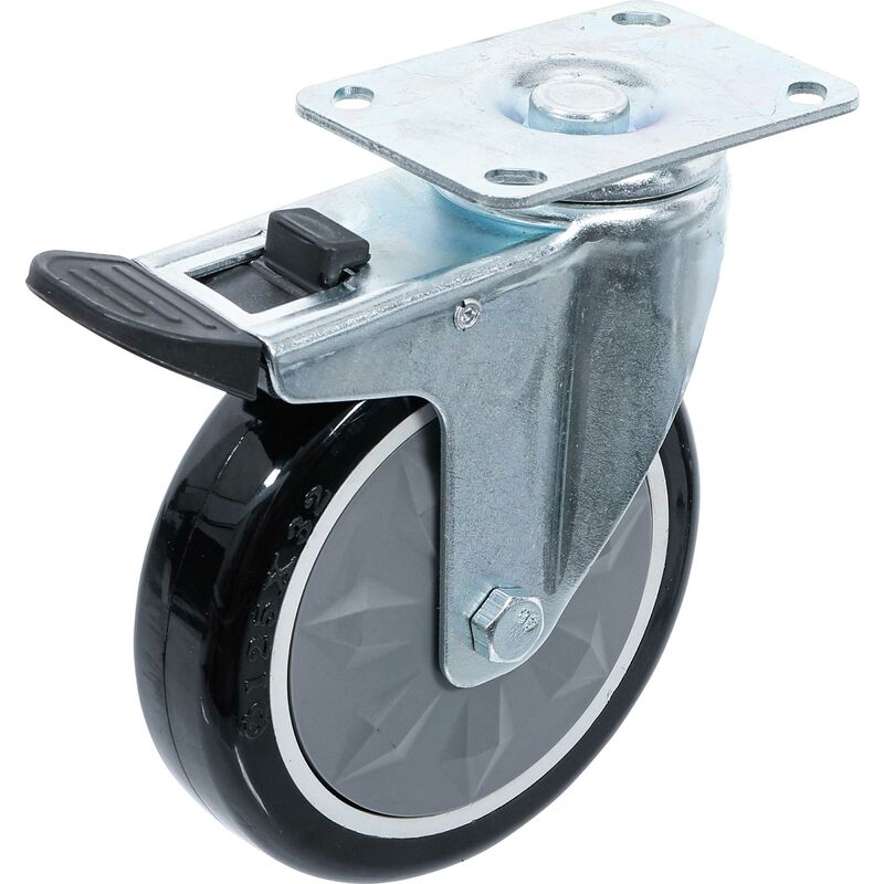 Bgs Technic - roue pivotante avec plaque de montage et frein pour art. 4235, 6070 bgs 4235-2