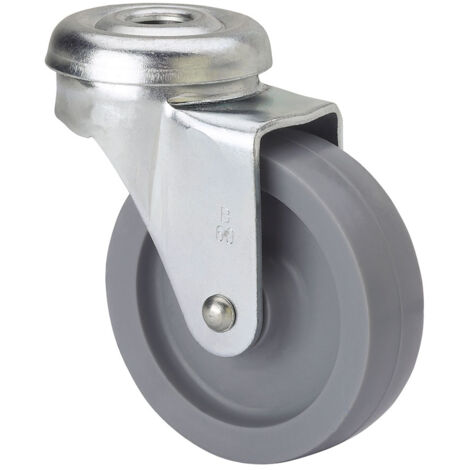 Roue Pivotante Avec Trou Et Axe Lisse, Couleur Grise, Charge Max. 22 Kg, ø 4 Cm