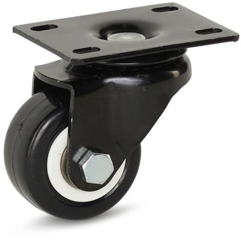 Roue pivotante - MESO - PU noir - Platine - 50mm - 60kg