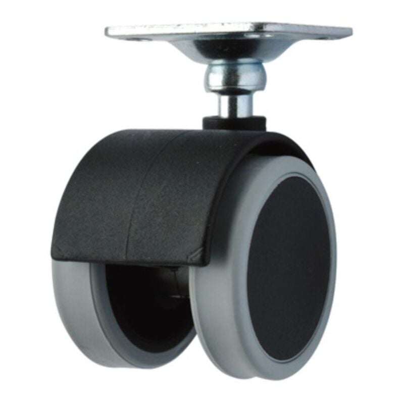 Roue pivotante noire de 50 mm