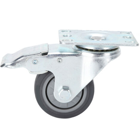 Roue pivotante robuste à frein pour chariot, roulement silencieux en TPR, accessoire de remplacement durable.