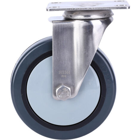 Roue pivotante universelle 2,5 po avec roulement et plaque de fixation pour chariots et diables