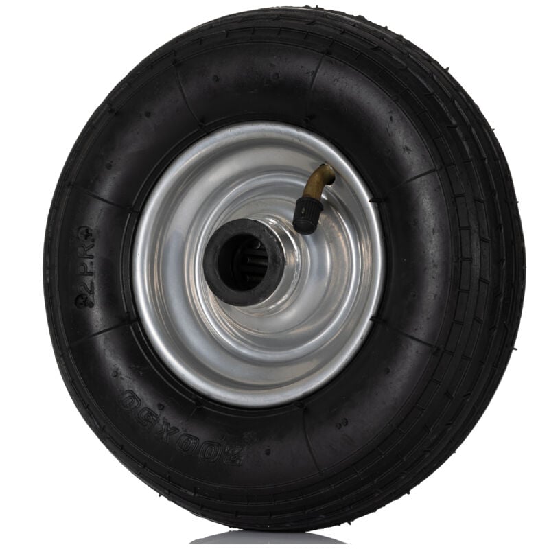 Roue de chariot Caoutchouc Noir 196mm x 48mm, alésage 20mm, longueur 60mm, Roulement à rouleaux, Capacité de 75kg ( Prix pour 1 )