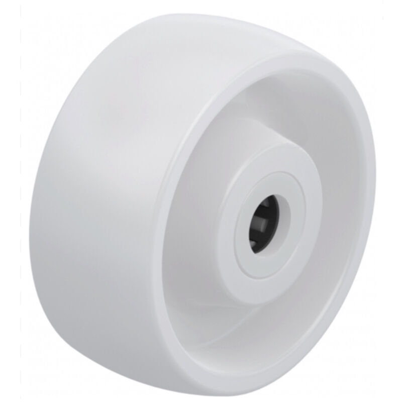 Roue polyamide blanc diamètre 200 x 50 alésage 25 longueur de moyeu 60 mm roulement à rouleaux