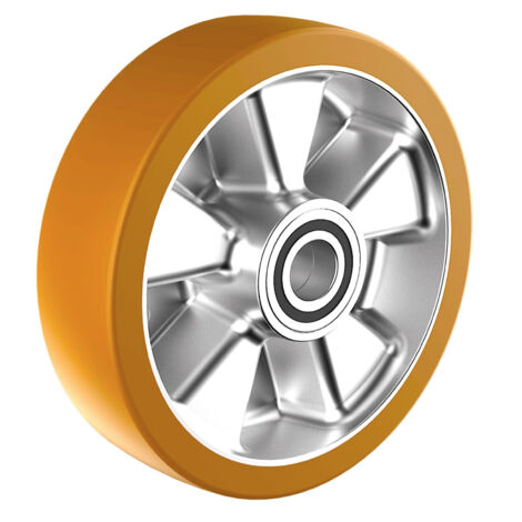 Roue polyuréthane jante aluminium 200 x 50 alésage 25 longueur de moyeu 60 mm