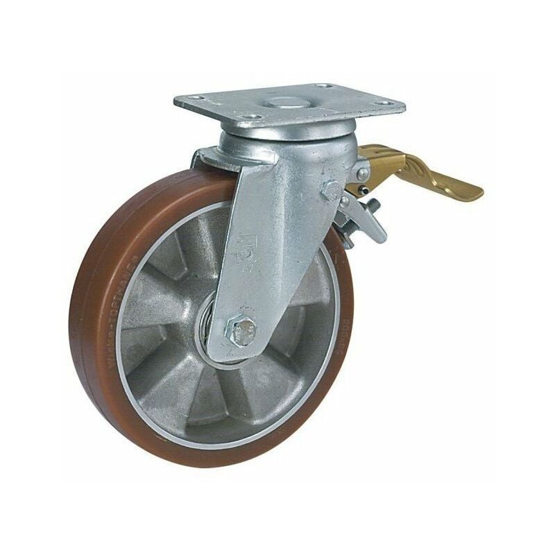 Finish - Roue polyurethane sur jante alu pivotante diam 160 h 205