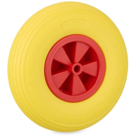 Roue pour brouette 3.50-6 en jaune/rouge