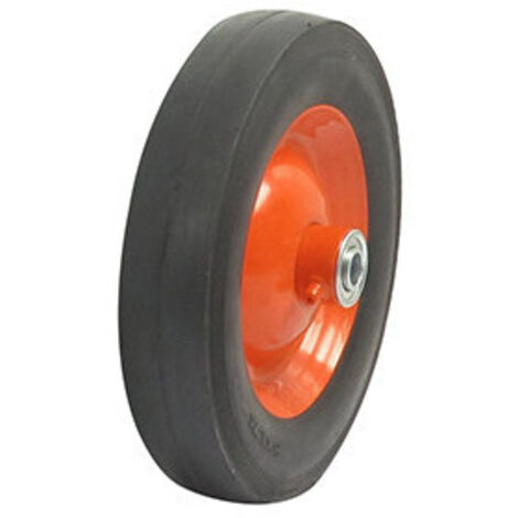 Roue PRO en acier sur roulement moyeu déporté adaptable pour LAWN BOY couleur orange, avec graisseur - Profil lisse - Ø: ext: 20