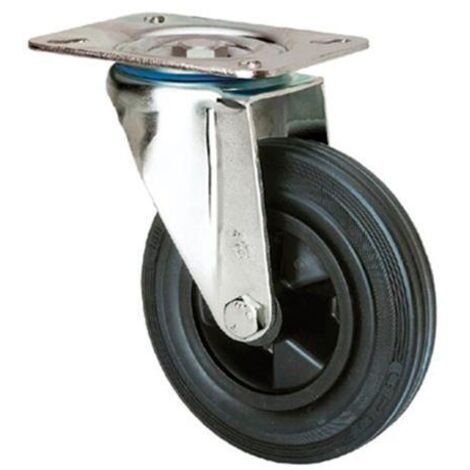 Roue semi-industrielle ALEX série ZV-PS plateau pivotant sans frein - talla 80 mm