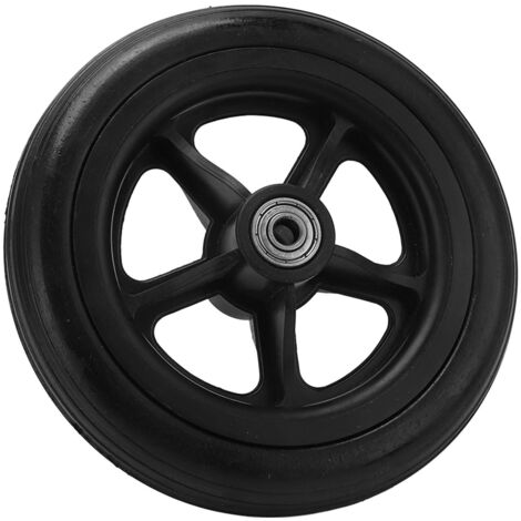 Roue silencieuse en PU 163mm pour fauteuil roulant, déambulateur et chariot de transport - Pièce de remplacement