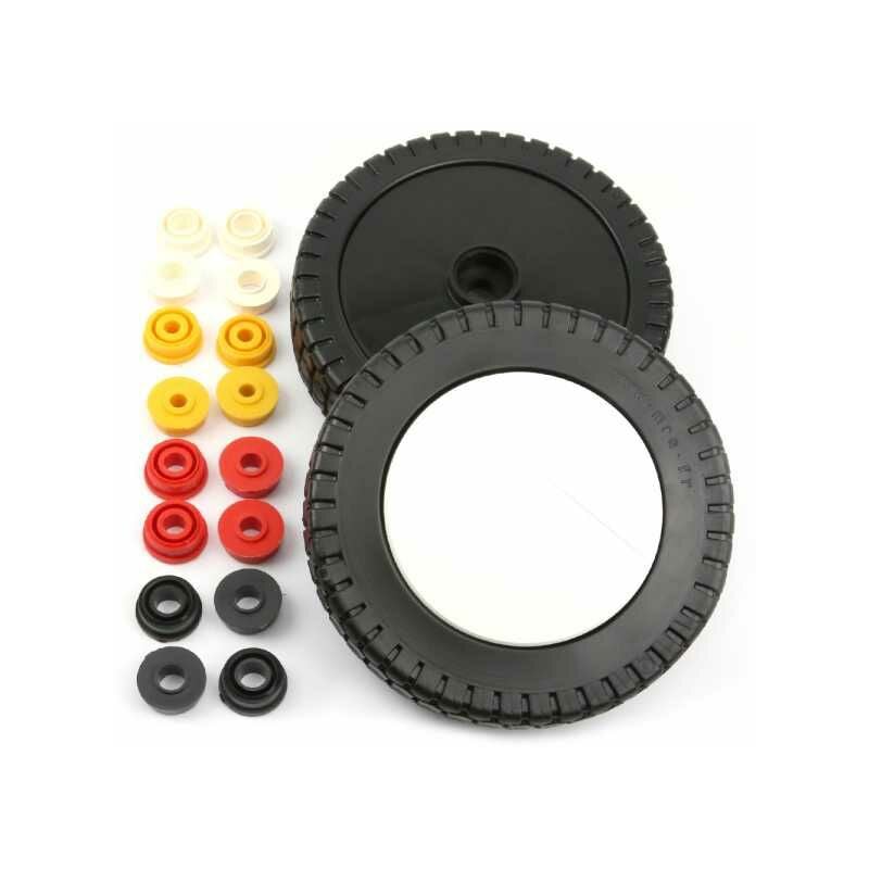 Matijardin - Roue tondeuse universelle ø 180 mm / 45 mm jeu 3 bagues 8, 10, 12,7 mm par 2