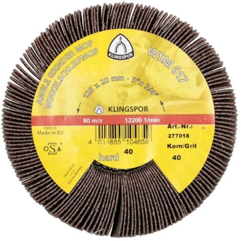 Roues à lamelles abrasives Klingspor CS 310 XF, 125 x 20 mm, grain 80 Filetage M 14