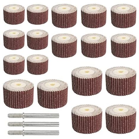 Roues à Lamelles pour Dremel - Kit de 18 fraises haut de gamme avec 3 tailles différentes (80, 120, 180 grain) pour une finition impeccable