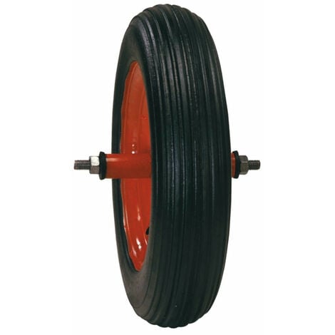 Roues de brouette universelle polyuréthane increvable jante métal ø 397